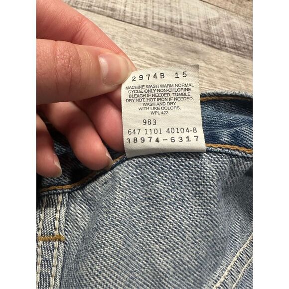 Vintage y2k Levi’s Blank Tab Summer Casual Denim Jean Shorts Size 10 Misses - Picture 8 of 8
